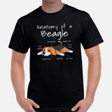 Beagle Dog Themed Clothes & Attire - Gifts for Dog Moms, Dads & Lovers - Canine Tee Shirts For Humans - Anatomy of A Beagle T-Shirt - Black, Men