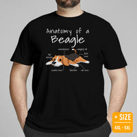 Beagle Dog Themed Clothes & Attire - Gifts for Dog Moms, Dads & Lovers - Canine Tee Shirts For Humans - Anatomy of A Beagle T-Shirt - Black, Plus Size