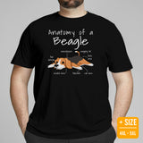 Beagle Dog Themed Clothes & Attire - Gifts for Dog Moms, Dads & Lovers - Canine Tee Shirts For Humans - Anatomy of A Beagle T-Shirt - Black, Plus Size