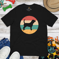 Beagle Dog Themed Clothes & Attire - Gifts for Dog Moms, Dads & Lovers - Funny Canine Tee Shirts For Humans - 80s Retro Vibe T-Shirt - Black
