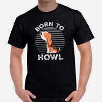Beagle Dog Themed Clothes & Attire - Gifts for Dog Moms, Dads & Lovers - Funny Canine Tee Shirts For Humans - Born To Howl T-Shirt - Black, Men
