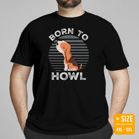 Beagle Dog Themed Clothes & Attire - Gifts for Dog Moms, Dads & Lovers - Funny Canine Tee Shirts For Humans - Born To Howl T-Shirt - Black, Plus Size