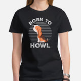 Beagle Dog Themed Clothes & Attire - Gifts for Dog Moms, Dads & Lovers - Funny Canine Tee Shirts For Humans - Born To Howl T-Shirt - Black, Women