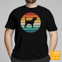 Beagle Dog Themed Clothes & Attire - Gifts for Dog Moms, Dads & Lovers - Funny Canine Tee Shirts For Humans - Retro Sunset Themed Shirt - Black, Plus Size