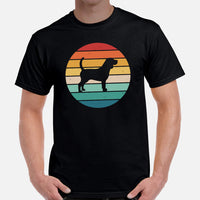 Beagle Dog Themed Clothes & Attire - Gifts for Dog Moms, Dads & Lovers - Funny Canine Tee Shirts For Humans - Retro Sunset Themed Shirt - Black, Men