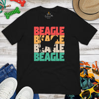 Beagle Dog Themed Clothes & Attire - Gifts for Dog Moms, Dads & Lovers - Funny Canine Tee Shirts For Humans - Vintage Beagle T-Shirt - Black