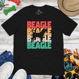 Beagle Dog Themed Clothes & Attire - Gifts for Dog Moms, Dads & Lovers - Funny Canine Tee Shirts For Humans - Vintage Beagle T-Shirt - Black