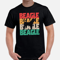Beagle Dog Themed Clothes & Attire - Gifts for Dog Moms, Dads & Lovers - Funny Canine Tee Shirts For Humans - Vintage Beagle T-Shirt - Black, Men