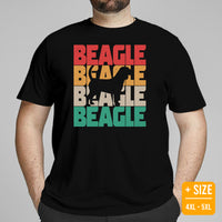 Beagle Dog Themed Clothes & Attire - Gifts for Dog Moms, Dads & Lovers - Funny Canine Tee Shirts For Humans - Vintage Beagle T-Shirt - Black, Plus Size