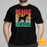 Beagle Dog Themed Clothes & Attire - Gifts for Dog Moms, Dads & Lovers - Funny Canine Tee Shirts For Humans - Vintage Beagle T-Shirt - Black, Plus Size