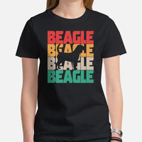Beagle Dog Themed Clothes & Attire - Gifts for Dog Moms, Dads & Lovers - Funny Canine Tee Shirts For Humans - Vintage Beagle T-Shirt - Black, Women