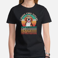 Beagle Dog Themed Clothes & Attire - Gifts for Dog Moms & Lovers - Funny Canine Tee Shirts For Humans - Aunt And Beagle Mom T-Shirt - Black, Women