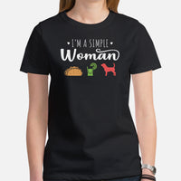 Beagle Dog Themed Clothes & Attire - Gifts for Dog Moms & Lovers - Funny Canine Tee Shirts For Humans - I'm A Simple Women T-Shirt - Black, Women