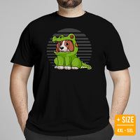 Beagle Dog Themed Clothes - Cute Alligator Costume T-Shirt - Gifts for Dog Moms, Dads & Lovers - Funny Canine Tee Shirts For Humans - Black, Plus Size