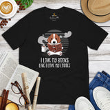 Beagle Dog Themed Clothes - Gifts for Dog Lovers - Funny Canine Tee Shirts For Humans - I Love My Books Like I Love My Coffee T-Shirt - Black