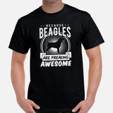 Beagle Dog Themed Clothes - Gifts for Dog Moms, Dads & Lovers - Canine Tee Shirts For Humans - Beagles Are Freaking Awesome T-Shirt - Black, Men