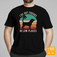 Beagle Dog Themed Clothes - Gifts for Dog Moms, Dads & Lovers - Canine Tee Shirts For Humans - I've Got Friends In Low Places T-Shirt - Black, Plus Size