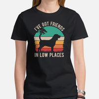 Beagle Dog Themed Clothes - Gifts for Dog Moms, Dads & Lovers - Canine Tee Shirts For Humans - I've Got Friends In Low Places T-Shirt - Black, Women