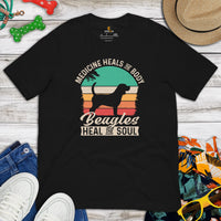Beagle Dog Themed Clothes - Gifts for Dog Moms, Dads & Lovers - Funny Canine Tee Shirts For Humans - Beagles Heal The Soul T-Shirt - Black