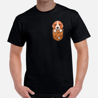 Beagle Dog Themed Clothes - Gifts for Dog Moms, Dads & Lovers - Funny Canine Tee Shirts For Humans - Cute Puppy In Pocket T-Shirt - Black, Men