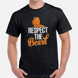 Bearded Dragon T-Shirt - Respect The Beard Shirt - Lizard, Pogona Barbata, Reptiles Shirt - Gift for Beardie Owners - Herpetology Tee - Black, Men