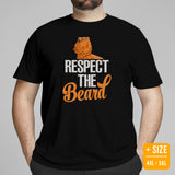 Bearded Dragon T-Shirt - Respect The Beard Shirt - Lizard, Pogona Barbata, Reptiles Shirt - Gift for Beardie Owners - Herpetology Tee - Black, Plus Size