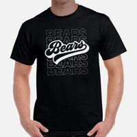 Bears Mascot T-Shirt - Football Fanatic Vintage Graphic Shirt - Game Day Tee - Retro Style, Ideal Gifts for Football Supporters & Fans - Black, Men