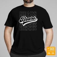 Bears Mascot T-Shirt - Football Fanatic Vintage Graphic Shirt - Game Day Tee - Retro Style, Ideal Gifts for Football Supporters & Fans - Black, Plus Size