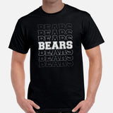 Bears Mascot T-Shirt - Football Fanatic Vintage Graphic Shirt: Retro Style, Ideal Gifts for Football Supporters & Fans - Game Day Shirt - Black, Men