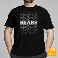 Bears Mascot T-Shirt - Football Fanatic Vintage Graphic Shirt: Retro Style, Ideal Gifts for Football Supporters & Fans - Game Day Shirt - Black, Plus Size