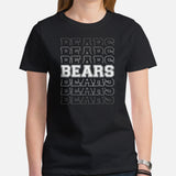 Bears Mascot T-Shirt - Football Fanatic Vintage Graphic Shirt: Retro Style, Ideal Gifts for Football Supporters & Fans - Game Day Shirt - Black, Women