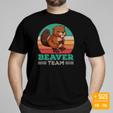 Beaver Team T-Shirt - Dam It Marmota Shirt - Gift for Beaver Lovers & Pet Lovers, Zookeepers - River & Woodland Rodent Animal Tee - Black, Plus Size