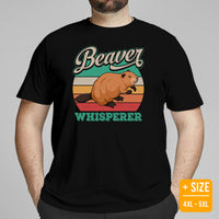 Beaver Whisperer T-Shirt - Dam It Marmot Shirt - River & Woodland Rodent Animal Tee - Gift for Beaver Dad/Mom & Lovers, Zookeepers - Black, Plus Size