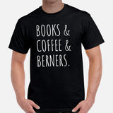 Berner Dog Themed Clothes & Attire - Canine Tee Shirt For Humans - Gifts for Dog Moms, Dads & Lovers - Dogs, Coffee And Berners T-Shirt - Black, Men