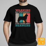 Berner Dog Themed Clothes & Attire - Canine Tee Shirt For Humans - Gifts for Dog Moms & Dads - May Start Talking About Berners T-Shirt - Black, Plus Size