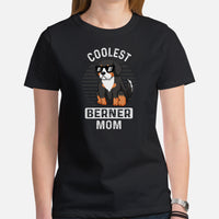 Berner Dog Themed Clothes & Attire - Canine Tee Shirt & Outfit For Humans - Gifts for Dog Moms & Lovers - Coolest Berner Mom T-Shirt - Black, Women