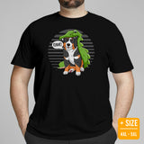 Berner Dog Themed Clothes & Attire - Dinosaur Costume T-Shirt - Funny Canine Tee Shirt & Outfit For Humans - Gifts for Dog Moms & Dads - Black, Plus Size