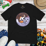 Berner Dog Themed Clothes & Attire - Funny Canine Tee Shirt For Humans - Gifts for Cat & Dog Lovers - Cute Yin Yang Dog And Cat T-Shirt - Black