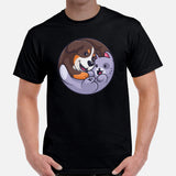 Berner Dog Themed Clothes & Attire - Funny Canine Tee Shirt For Humans - Gifts for Cat & Dog Lovers - Cute Yin Yang Dog And Cat T-Shirt - Black, Men