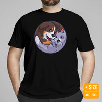 Berner Dog Themed Clothes & Attire - Funny Canine Tee Shirt For Humans - Gifts for Cat & Dog Lovers - Cute Yin Yang Dog And Cat T-Shirt - Black, Plus Size