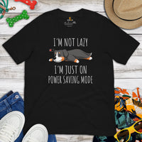 Berner Dog Themed Clothes & Attire - Funny Canine Tee Shirt For Humans - Gifts for Dog Moms & Dads - I'm Just On Power Saving Mode Tee - Black