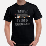 Berner Dog Themed Clothes & Attire - Funny Canine Tee Shirt For Humans - Gifts for Dog Moms & Dads - I'm Just On Power Saving Mode Tee - Black, Men