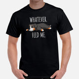 Berner Dog Themed Clothes & Attire - Funny Canine Tee Shirt For Humans - Gifts for Dog Moms, Dads & Lovers - Feed Me Whatever T-Shirt - Black, Men