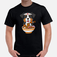 Berner Dog Themed Clothes & Attire - Funny Canine Tee Shirt For Humans - Gifts for Dog Moms, Dads & Lovers - Japanese Ramen Noodle Tee - Black, Men