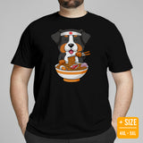 Berner Dog Themed Clothes & Attire - Funny Canine Tee Shirt For Humans - Gifts for Dog Moms, Dads & Lovers - Japanese Ramen Noodle Tee - Black, Plus Size