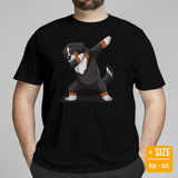 Berner Dog Themed Clothes & Attire - Funny Canine Tee Shirt & Outfit For Humans - Gifts for Dog Lovers - Adorable Dabbing Dog T-Shirt - Black, Plus Size