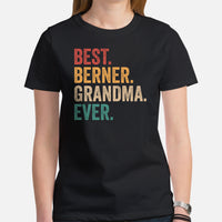 Berner Dog Themed Clothes & Attire - Funny Canine Tee Shirt & Outfit For Humans - Gifts for Dog Lovers - Best Dog Grandma Ever T-Shirt - Black, Women