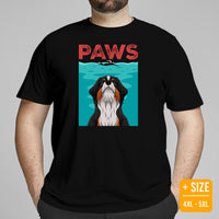 Berner Dog Themed Clothes & Attire - Funny Canine Tee Shirt & Outfit For Humans - Gifts for Dog Lovers & Owners - The Paws T-Shirt - Black, Plus Size