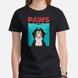 Berner Dog Themed Clothes & Attire - Funny Canine Tee Shirt & Outfit For Humans - Gifts for Dog Lovers & Owners - The Paws T-Shirt - Black, Women