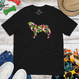 Berner Dog Themed Clothes & Attire - Funny Canine Tee Shirt & Outfit For Humans - Gifts for Dog Lovers & Owners - Tropical Floral Shirt - Black